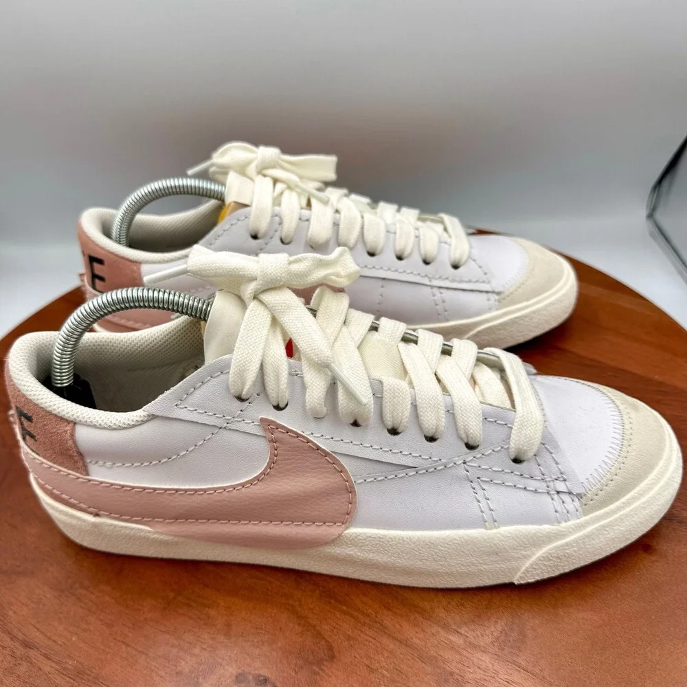 Nike Blazer‎ Low 77 Sneakers Jumbo White Pink Oxford Retro DQ1470-102 Womens 11